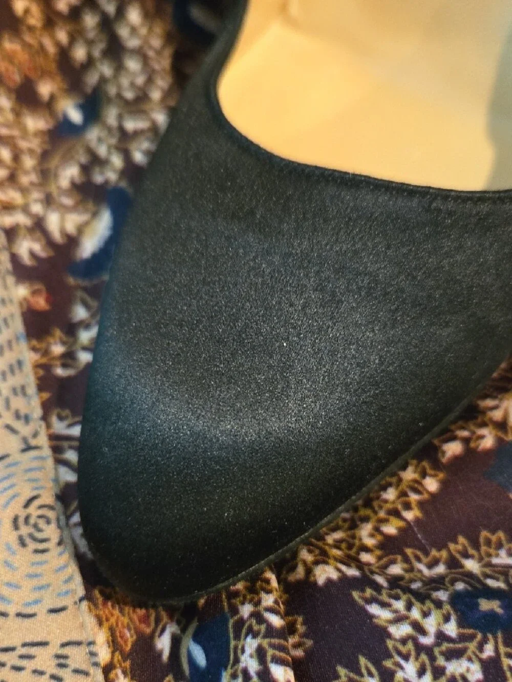 Manolo Blahnik Black Satin Pointed Pumps